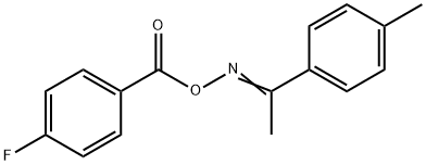 1-(4-methylphenyl)ethanone O-(4-fluorobenzoyl)oxime Struktur