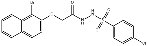 2-[(1-bromo-2-naphthyl)oxy]-N'-[(4-chlorophenyl)sulfonyl]acetohydrazide Struktur