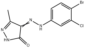 4-[(4-bromo-3-chlorophenyl)hydrazono]-5-methyl-2,4-dihydro-3H-pyrazol-3-one Struktur