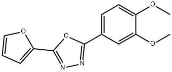 2-(3,4-dimethoxyphenyl)-5-(furan-2-yl)-1,3,4-oxadiazole Struktur