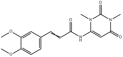 (E)-3-(3,4-dimethoxyphenyl)-N-(1,3-dimethyl-2,6-dioxopyrimidin-4-yl)prop-2-enamide Struktur