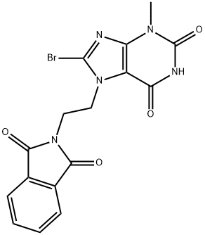 8-bromo-7-(2-(1,3-dioxoisoindolin-2-yl)ethyl)-3-methyl-3,7-dihydro-1H-purine-2,6-dione Struktur