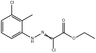 ethyl (2Z)-2-chloro-2-[2-(3-chloro-2-methylphenyl)hydrazin-1-ylidene]acetate Struktur