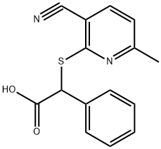 2-((3-cyano-6-methylpyridin-2-yl)thio)-2-phenylacetic acid Struktur