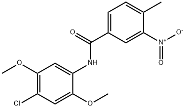 N-(4-chloro-2,5-dimethoxyphenyl)-4-methyl-3-nitrobenzamide Struktur