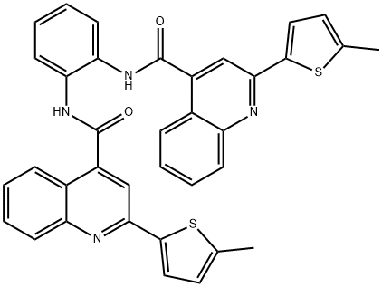 2-(5-methylthiophen-2-yl)-N-[2-[[2-(5-methylthiophen-2-yl)quinoline-4-carbonyl]amino]phenyl]quinoline-4-carboxamide Struktur