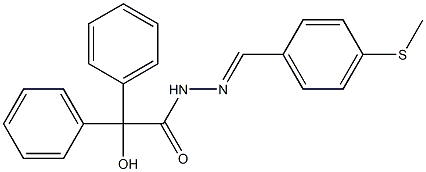 2-hydroxy-N'-{(E)-[4-(methylsulfanyl)phenyl]methylidene}-2,2-diphenylacetohydrazide Struktur