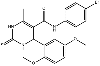 N-(4-bromophenyl)-4-(2,5-dimethoxyphenyl)-6-methyl-2-thioxo-1,2,3,4-tetrahydropyrimidine-5-carboxamide Struktur