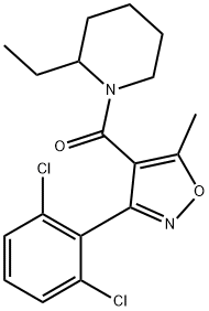 [3-(2,6-dichlorophenyl)-5-methyl-1,2-oxazol-4-yl]-(2-ethylpiperidin-1-yl)methanone Struktur