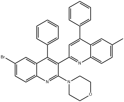 4-(6-bromo-6-methyl-4,4-diphenyl-[2,3-biquinolin]-2-yl)morpholine Struktur