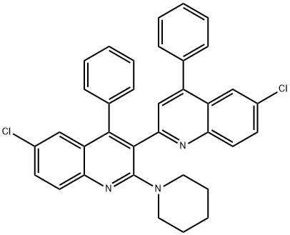 6,6-dichloro-4,4-diphenyl-2-(piperidin-1-yl)-2,3-biquinoline Struktur