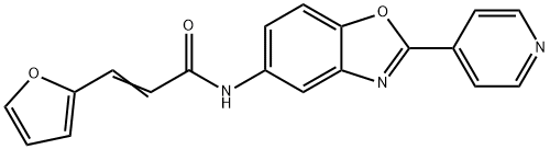 (E)-3-(furan-2-yl)-N-(2-pyridin-4-yl-1,3-benzoxazol-5-yl)prop-2-enamide Struktur