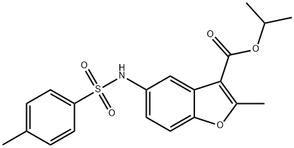 isopropyl 2-methyl-5-((4-methylphenyl)sulfonamido)benzofuran-3-carboxylate Struktur