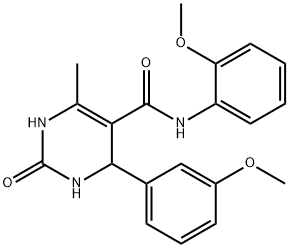 N-(2-methoxyphenyl)-4-(3-methoxyphenyl)-6-methyl-2-oxo-1,2,3,4-tetrahydropyrimidine-5-carboxamide Struktur