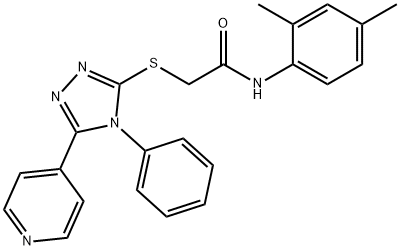 N-(2,4-dimethylphenyl)-2-{[4-phenyl-5-(pyridin-4-yl)-4H-1,2,4-triazol-3-yl]sulfanyl}acetamide Struktur