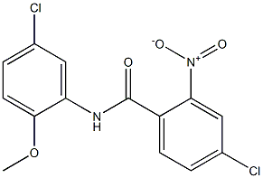 4-chloro-N-(5-chloro-2-methoxyphenyl)-2-nitrobenzamide Struktur