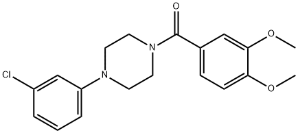 [4-(3-chlorophenyl)piperazin-1-yl]-(3,4-dimethoxyphenyl)methanone Struktur