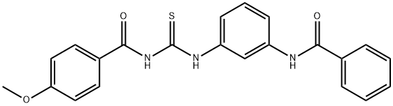 4-methoxy-N-({3-[(phenylcarbonyl)amino]phenyl}carbamothioyl)benzamide Struktur