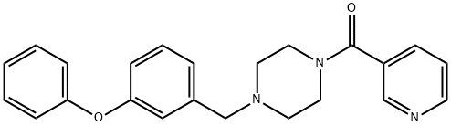 [4-(3-phenoxybenzyl)piperazin-1-yl](pyridin-3-yl)methanone Struktur