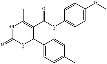 N-(4-methoxyphenyl)-6-methyl-2-oxo-4-(p-tolyl)-1,2,3,4-tetrahydropyrimidine-5-carboxamide Struktur