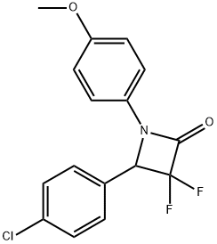 4-(4-chlorophenyl)-3,3-difluoro-1-(4-methoxyphenyl)azetidin-2-one Struktur