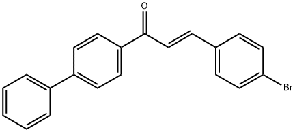 (2E)-1-{[1,1-biphenyl]-4-yl}-3-(4-bromophenyl)prop-2-en-1-one Struktur