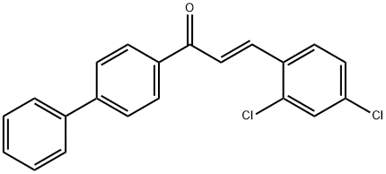 (2E)-1-{[1,1-biphenyl]-4-yl}-3-(2,4-dichlorophenyl)prop-2-en-1-one Struktur