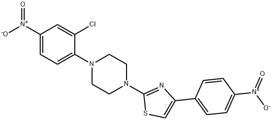 1-(2-chloro-4-nitrophenyl)-4-[4-(4-nitrophenyl)-1,3-thiazol-2-yl]piperazine Struktur