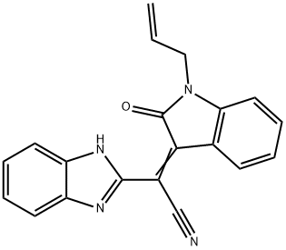 (1-Allyl-2-oxo-1,2-dihydro-indol-3-ylidene)-(1H-benzoimidazol-2-yl)-acetonitrile Struktur