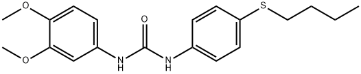 1-(4-butylsulfanylphenyl)-3-(3,4-dimethoxyphenyl)urea Struktur