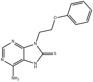 6-amino-9-(2-phenoxyethyl)-7H-purine-8-thione Struktur