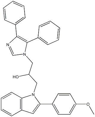 1-(4,5-diphenyl-1H-imidazol-1-yl)-3-(2-(4-methoxyphenyl)-1H-indol-1-yl)propan-2-ol Struktur