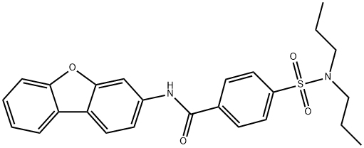 N-dibenzofuran-3-yl-4-(dipropylsulfamoyl)benzamide Struktur