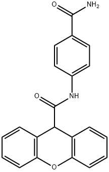 N-(4-carbamoylphenyl)-9H-xanthene-9-carboxamide Struktur