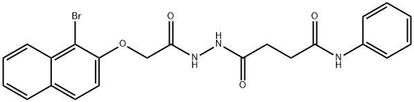 4-(2-{[(1-bromo-2-naphthyl)oxy]acetyl}hydrazino)-4-oxo-N-phenylbutanamide Struktur