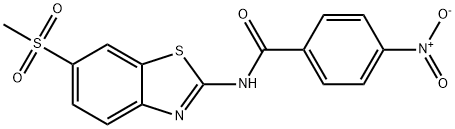 N-(6-(methylsulfonyl)benzo[d]thiazol-2-yl)-4-nitrobenzamide Struktur