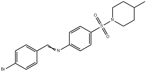 N-(4-bromobenzylidene)-4-[(4-methyl-1-piperidinyl)sulfonyl]aniline Struktur