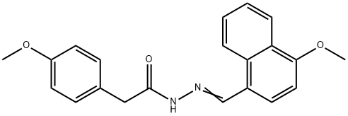 N'-[(4-methoxy-1-naphthyl)methylene]-2-(4-methoxyphenyl)acetohydrazide Struktur