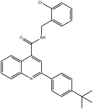 2-(4-tert-butylphenyl)-N-[(2-chlorophenyl)methyl]quinoline-4-carboxamide Struktur