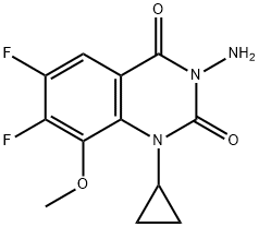 2,4(1H,3H)-QUINAZOLINEDIONE, 3-AMINO-1-CYCLOPROPYL-6,7-DIFLUORO-8-METHOXY- Struktur