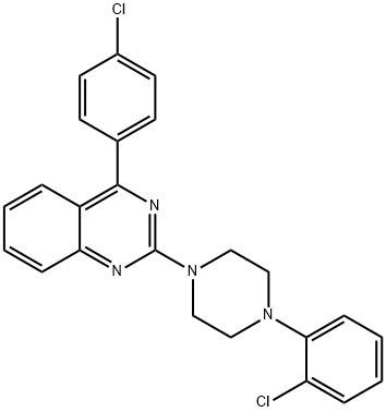 4-(4-chlorophenyl)-2-(4-(2-chlorophenyl)piperazin-1-yl)quinazoline Struktur