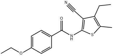 N-(3-cyano-4-ethyl-5-methylthiophen-2-yl)-4-ethoxybenzamide Struktur