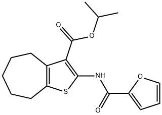 propan-2-yl 2-(furan-2-carbonylamino)-5,6,7,8-tetrahydro-4H-cyclohepta[b]thiophene-3-carboxylate Struktur