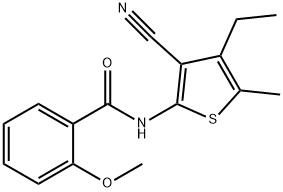 N-(3-cyano-4-ethyl-5-methylthiophen-2-yl)-2-methoxybenzamide Struktur