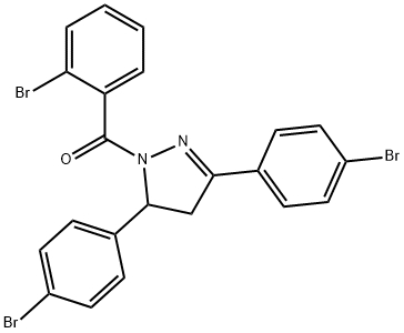 (3,5-bis(4-bromophenyl)-4,5-dihydro-1H-pyrazol-1-yl)(2-bromophenyl)methanone Struktur