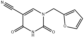 1-(furan-2-ylmethyl)-2,4-dioxo-1,2,3,4-tetrahydropyrimidine-5-carbonitrile Struktur