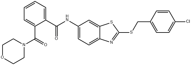 N-{2-[(4-chlorobenzyl)sulfanyl]-1,3-benzothiazol-6-yl}-2-(morpholin-4-ylcarbonyl)benzamide Struktur