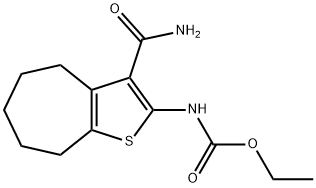 ethyl N-(3-carbamoyl-5,6,7,8-tetrahydro-4H-cyclohepta[b]thiophen-2-yl)carbamate Struktur