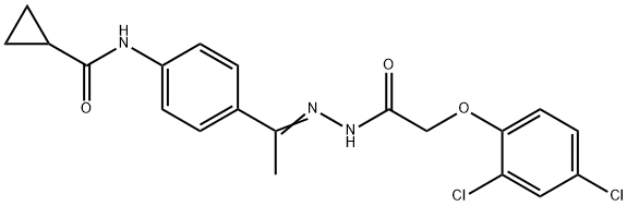 N-[4-[(Z)-N-[[2-(2,4-dichlorophenoxy)acetyl]amino]-C-methylcarbonimidoyl]phenyl]cyclopropanecarboxamide Struktur