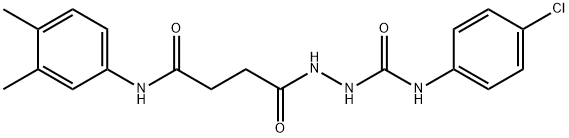 N-(4-chlorophenyl)-2-{4-[(3,4-dimethylphenyl)amino]-4-oxobutanoyl}hydrazinecarboxamide Struktur